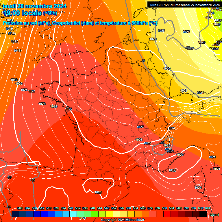 Modele GFS - Carte prvisions 