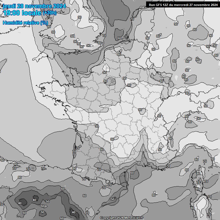 Modele GFS - Carte prvisions 