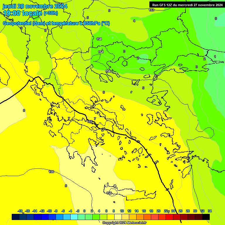 Modele GFS - Carte prvisions 