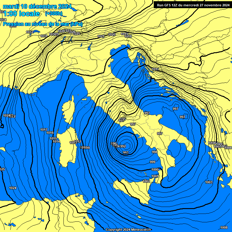 Modele GFS - Carte prvisions 