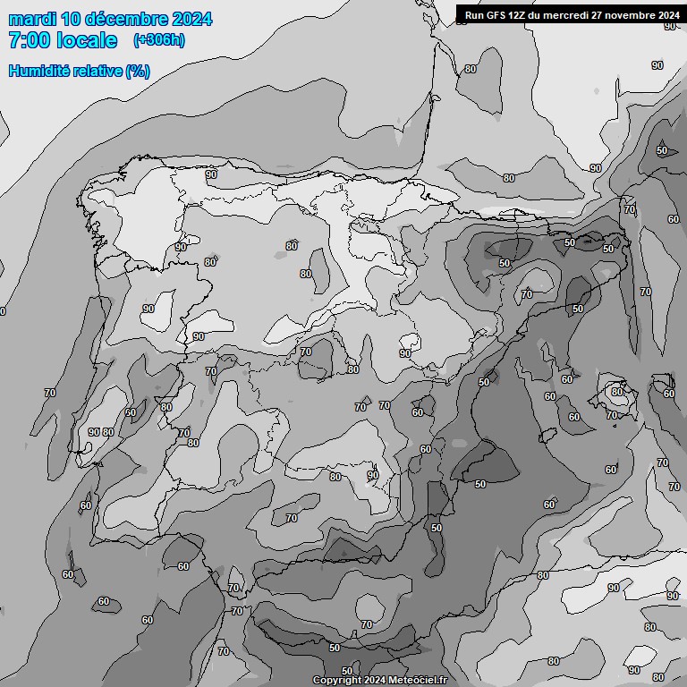 Modele GFS - Carte prvisions 