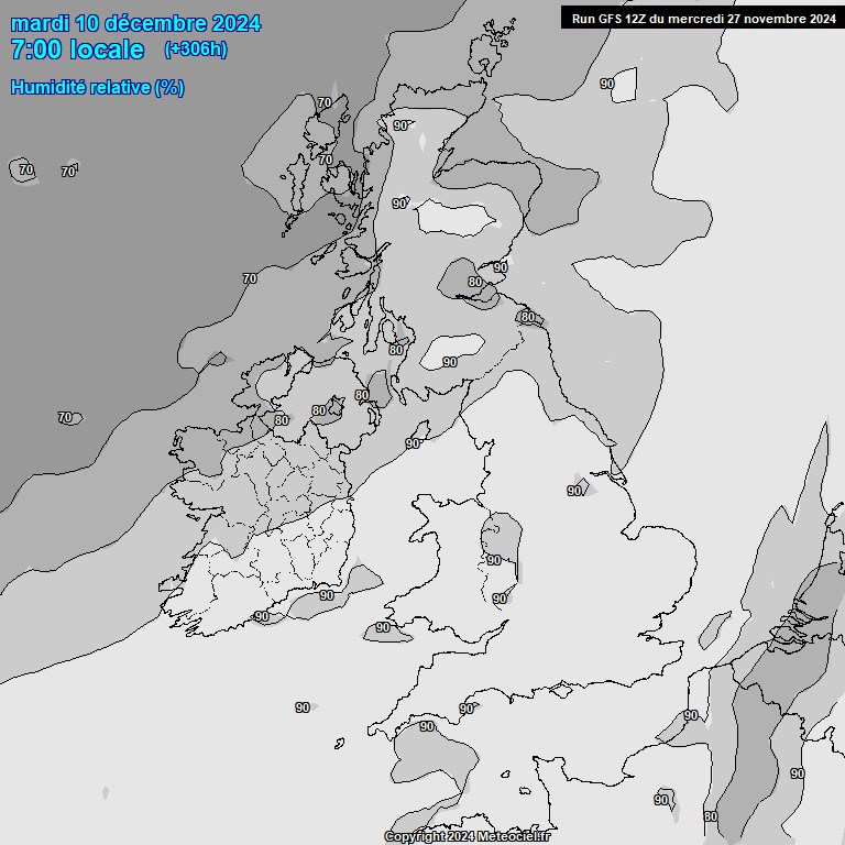 Modele GFS - Carte prvisions 