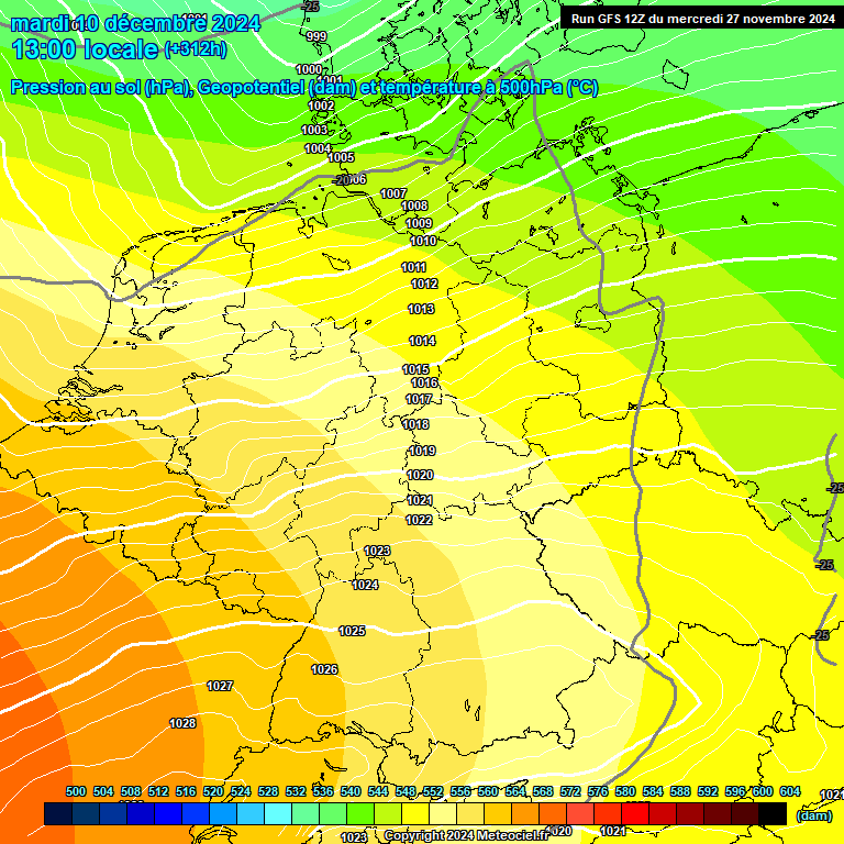 Modele GFS - Carte prvisions 