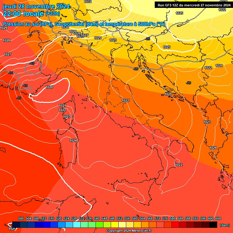 Modele GFS - Carte prvisions 