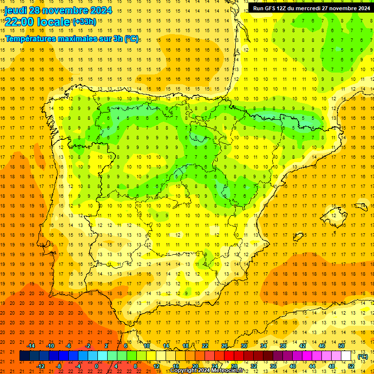 Modele GFS - Carte prvisions 