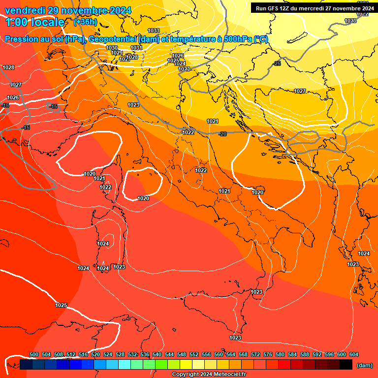 Modele GFS - Carte prvisions 