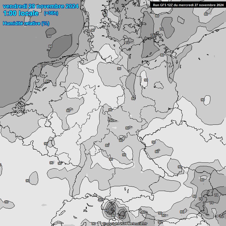 Modele GFS - Carte prvisions 