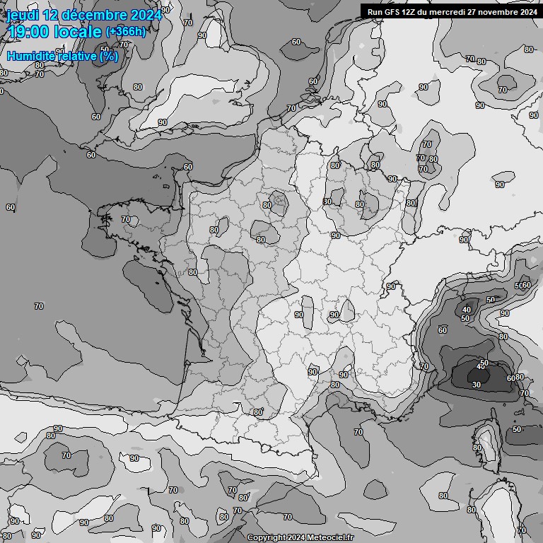 Modele GFS - Carte prvisions 