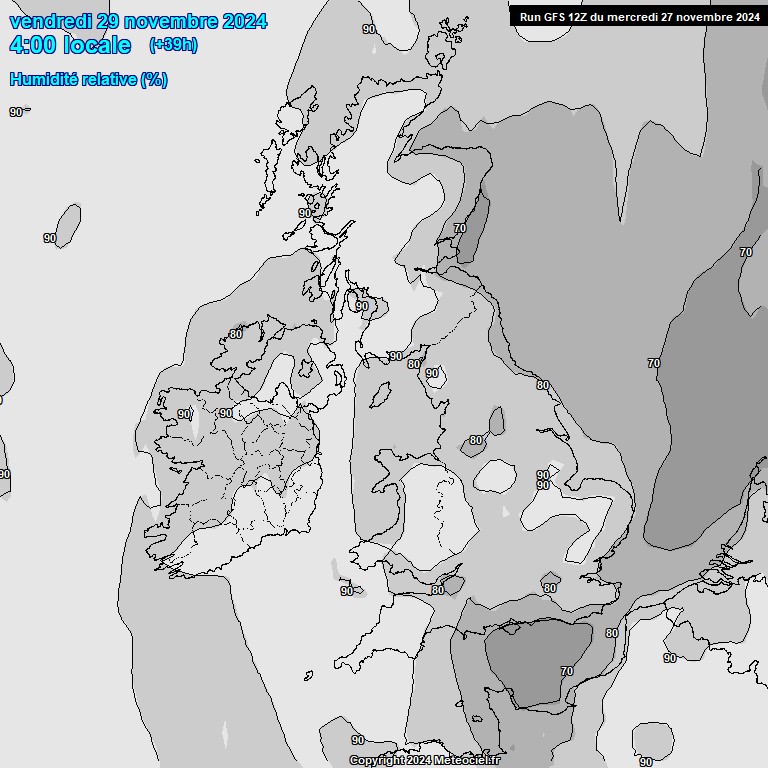 Modele GFS - Carte prvisions 