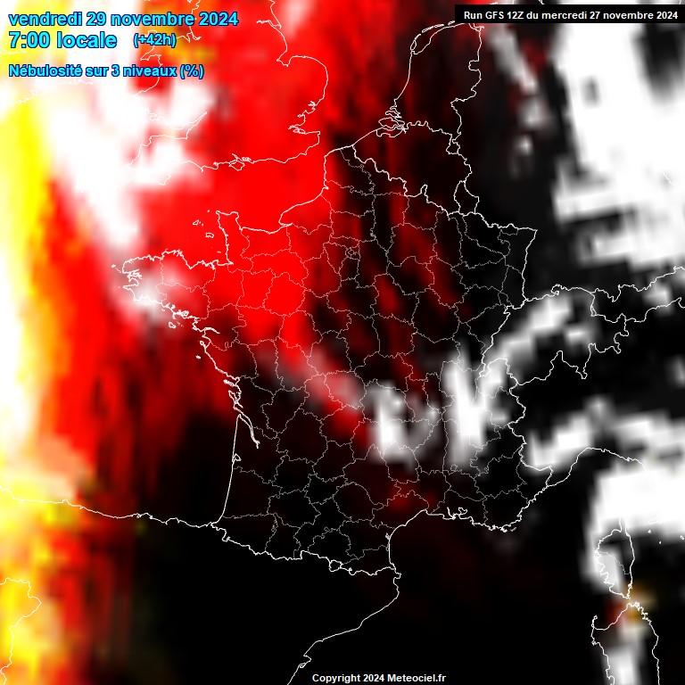 Modele GFS - Carte prvisions 