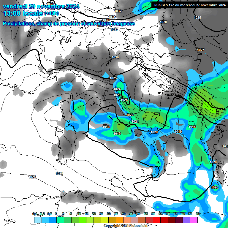 Modele GFS - Carte prvisions 