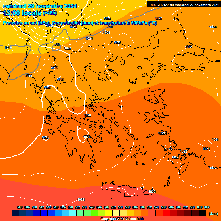 Modele GFS - Carte prvisions 