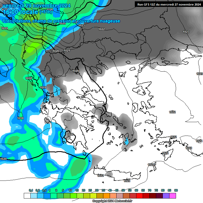 Modele GFS - Carte prvisions 