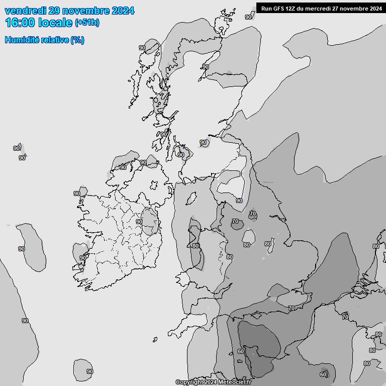 Modele GFS - Carte prvisions 