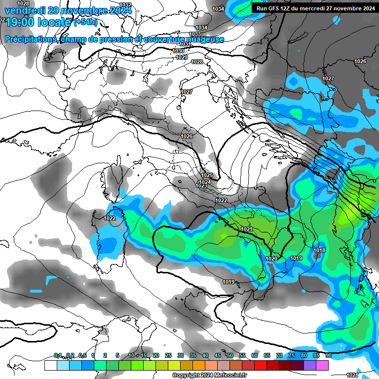 Modele GFS - Carte prvisions 