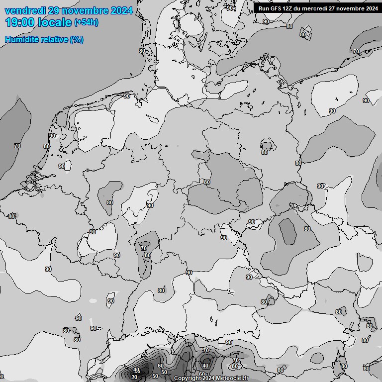 Modele GFS - Carte prvisions 