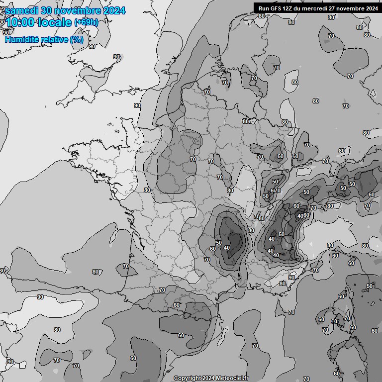 Modele GFS - Carte prvisions 