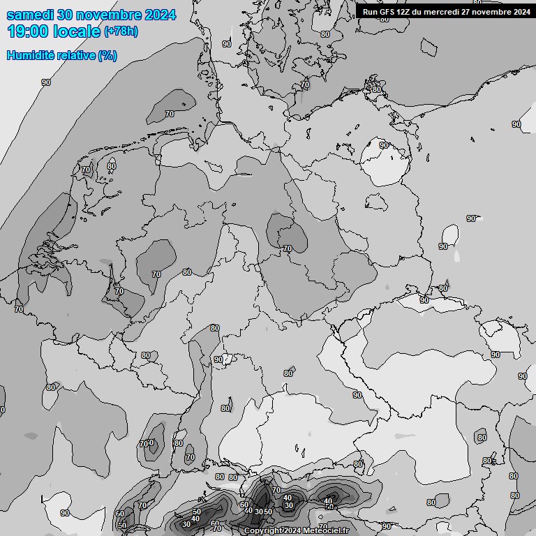 Modele GFS - Carte prvisions 