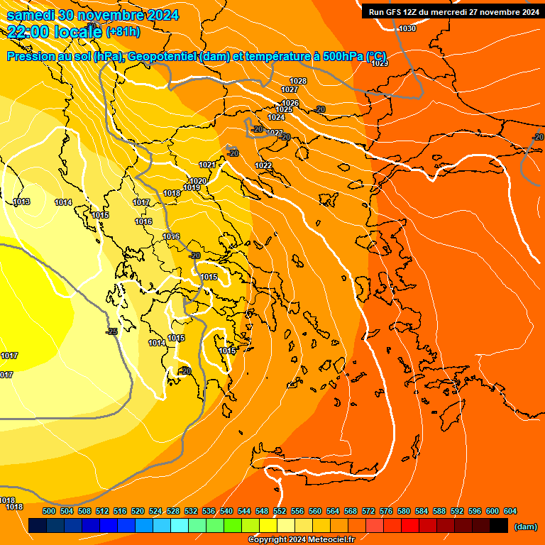 Modele GFS - Carte prvisions 