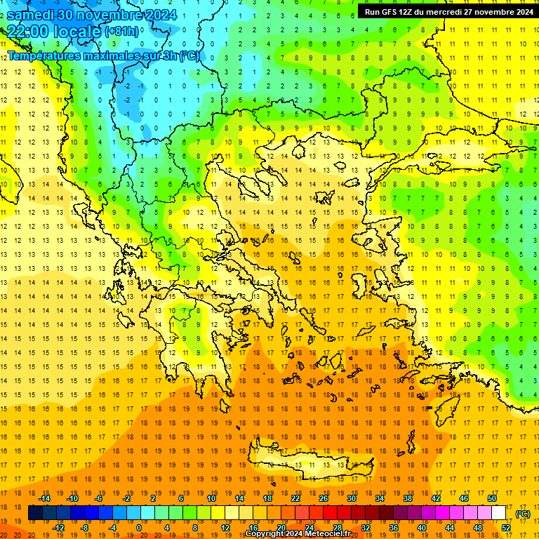 Modele GFS - Carte prvisions 