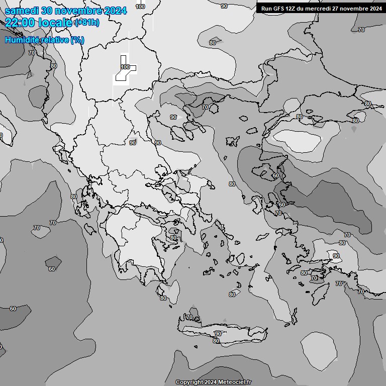 Modele GFS - Carte prvisions 