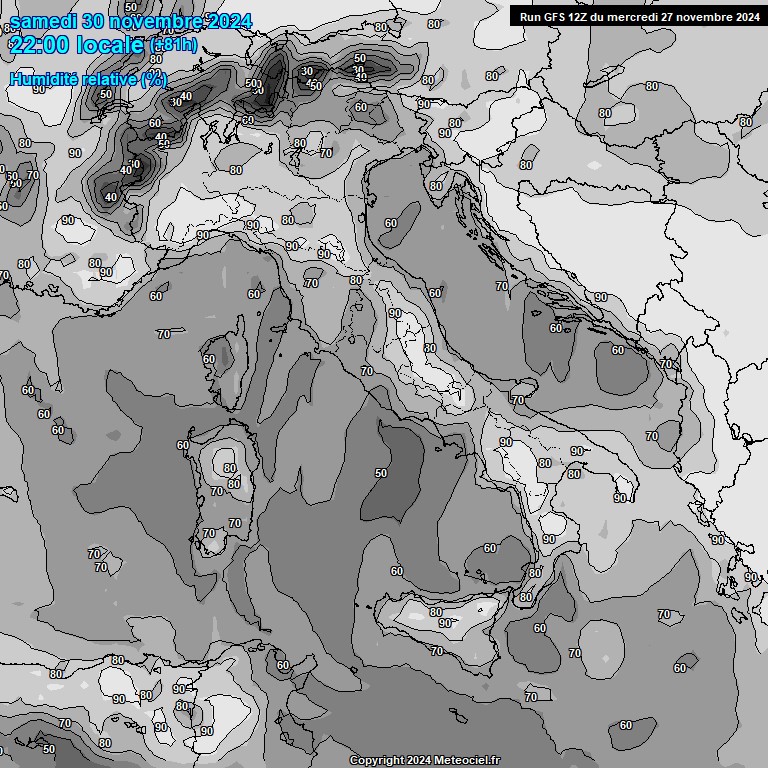 Modele GFS - Carte prvisions 