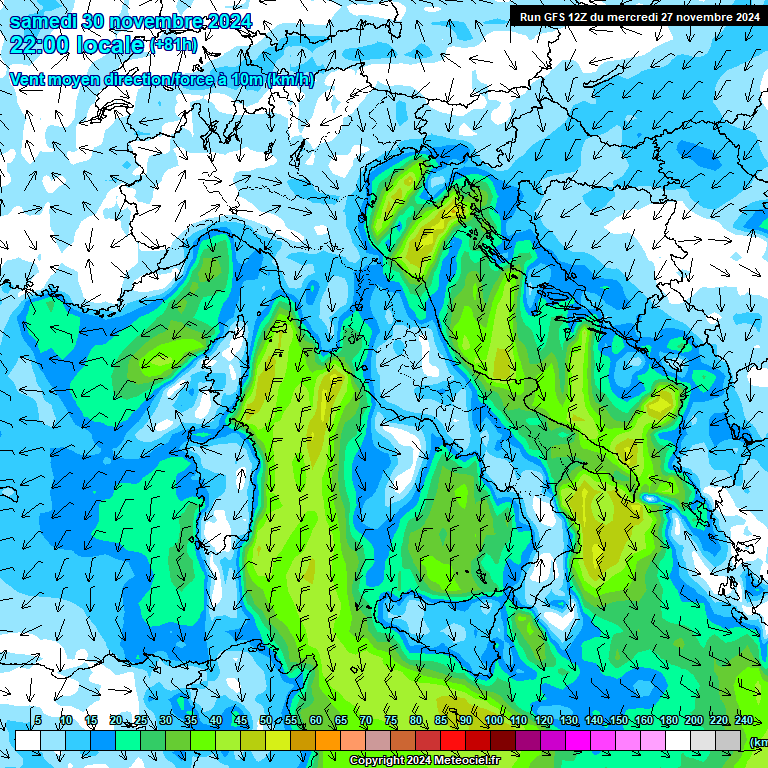 Modele GFS - Carte prvisions 