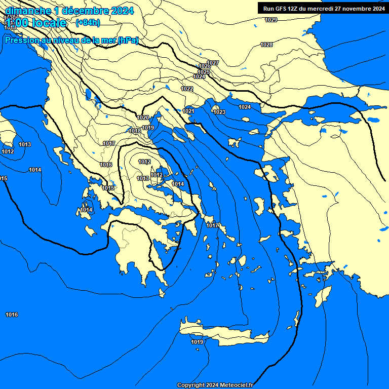 Modele GFS - Carte prvisions 