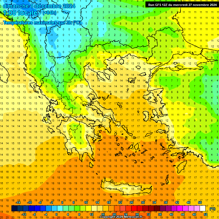 Modele GFS - Carte prvisions 