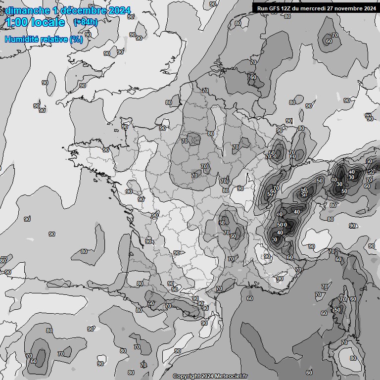 Modele GFS - Carte prvisions 