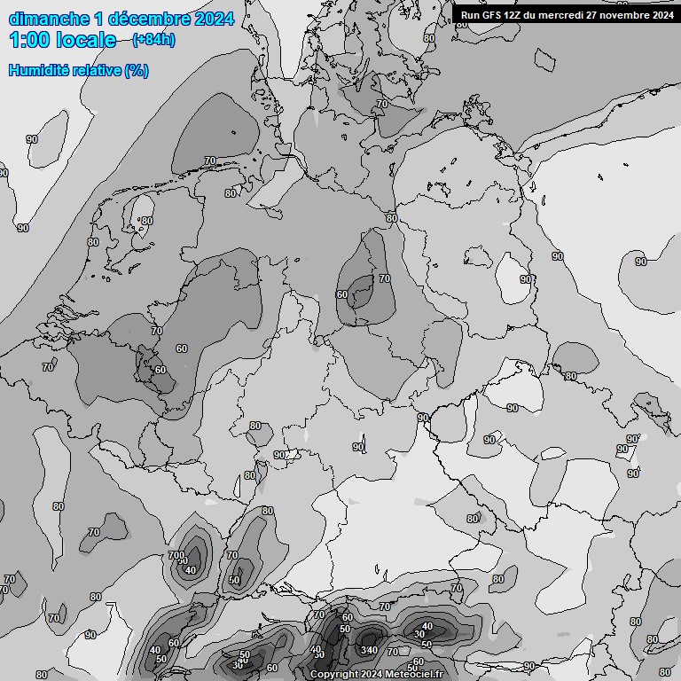 Modele GFS - Carte prvisions 