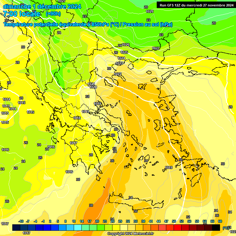 Modele GFS - Carte prvisions 