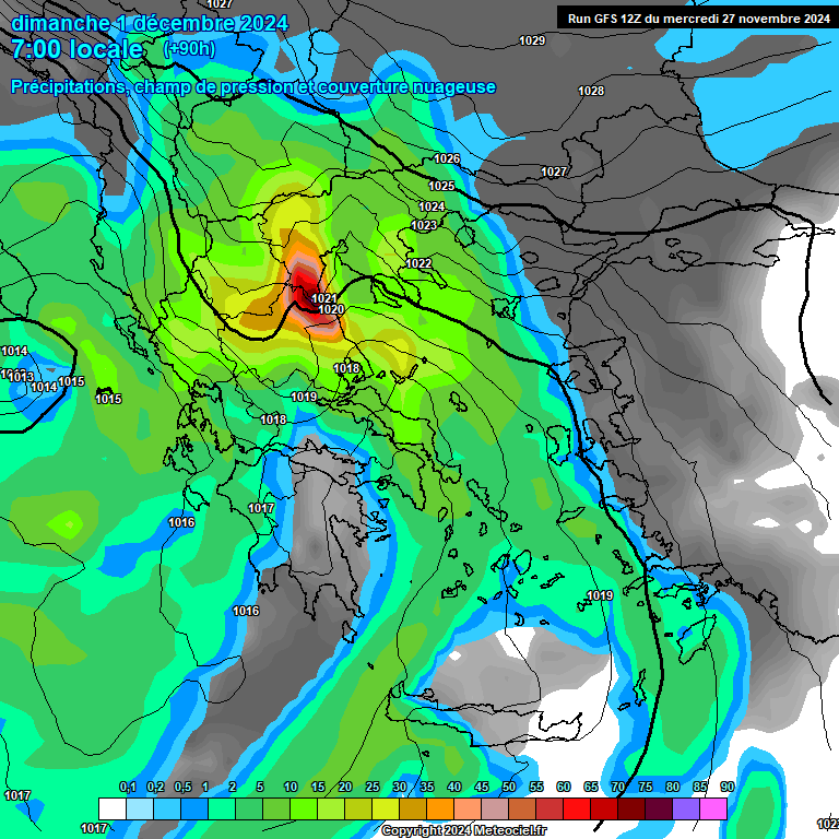 Modele GFS - Carte prvisions 