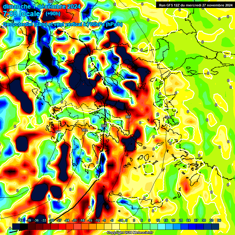 Modele GFS - Carte prvisions 