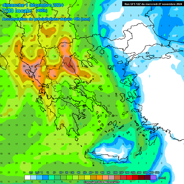 Modele GFS - Carte prvisions 