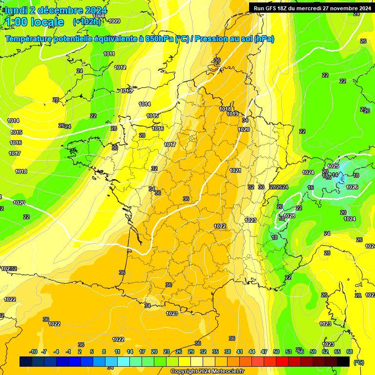 Modele GFS - Carte prvisions 