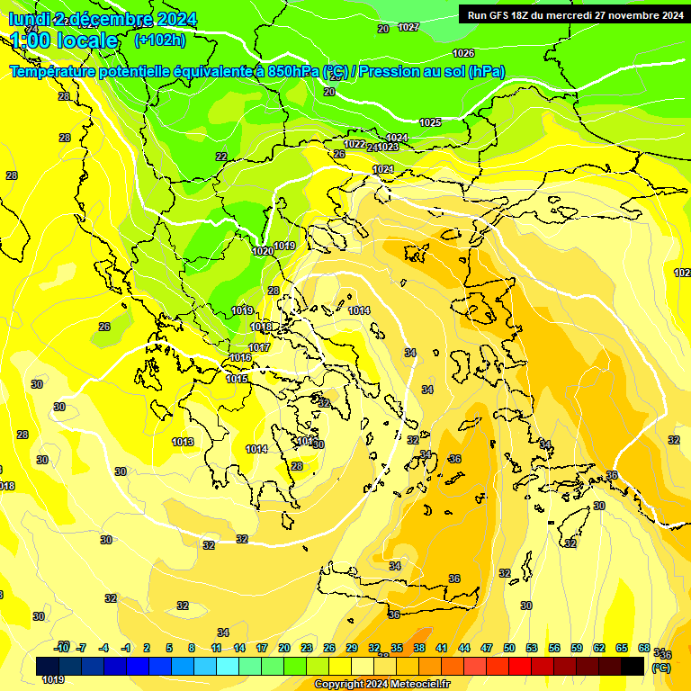 Modele GFS - Carte prvisions 