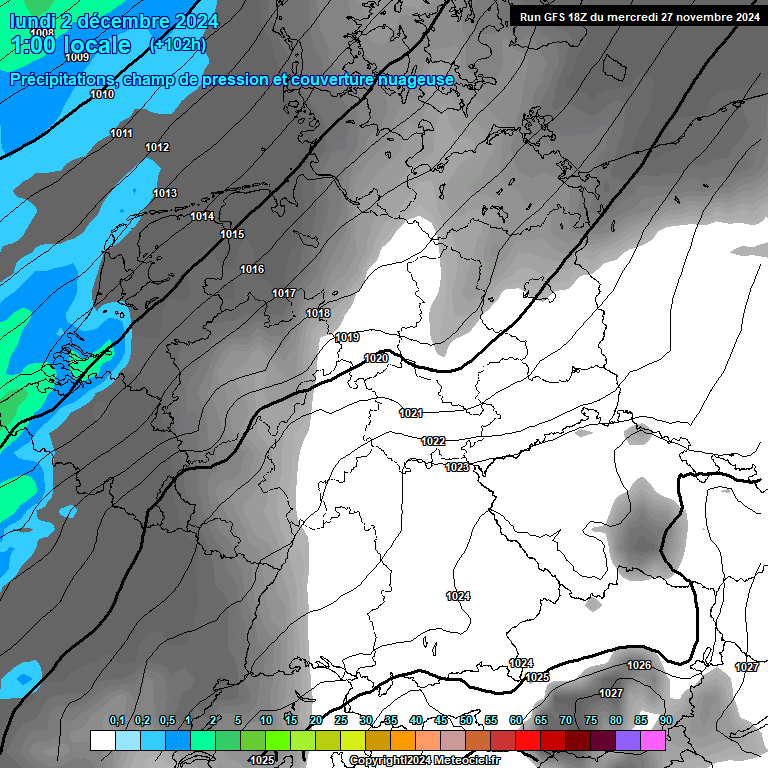 Modele GFS - Carte prvisions 