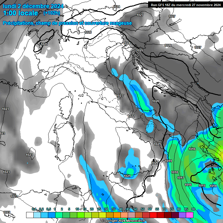 Modele GFS - Carte prvisions 