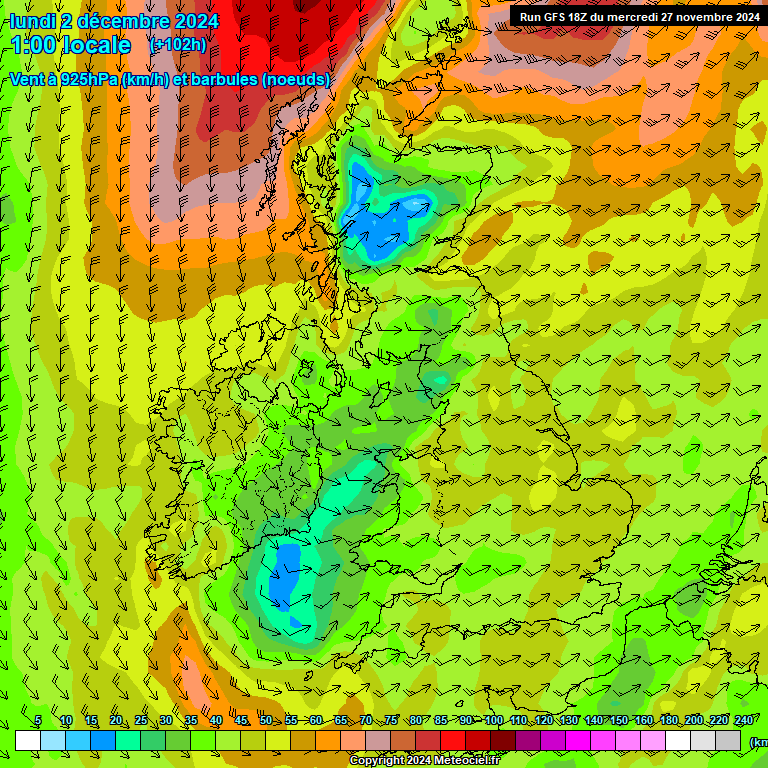 Modele GFS - Carte prvisions 