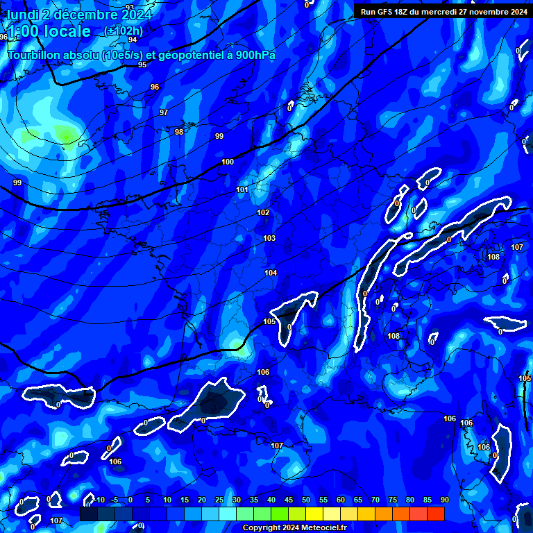 Modele GFS - Carte prvisions 