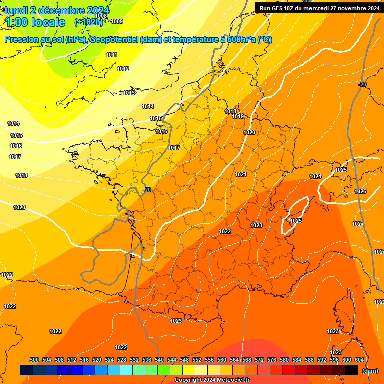 Modele GFS - Carte prvisions 