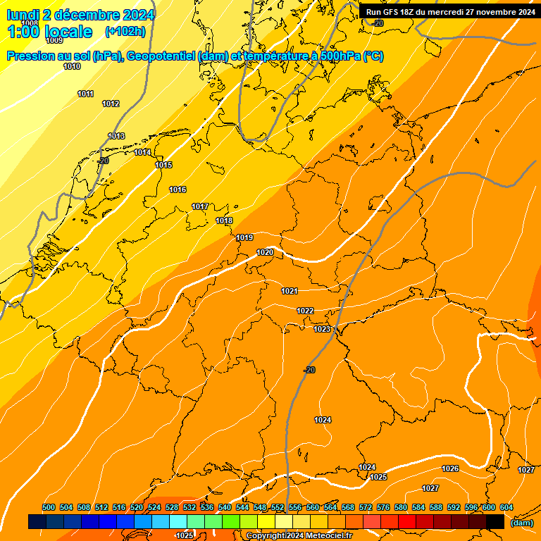 Modele GFS - Carte prvisions 