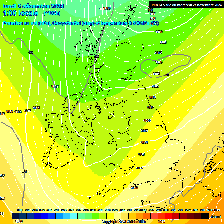 Modele GFS - Carte prvisions 