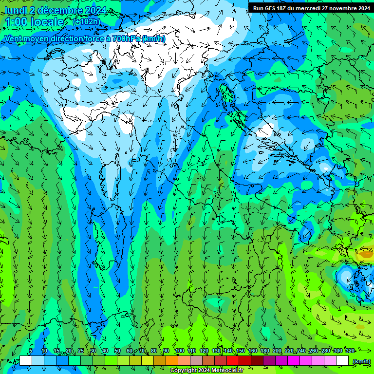 Modele GFS - Carte prvisions 