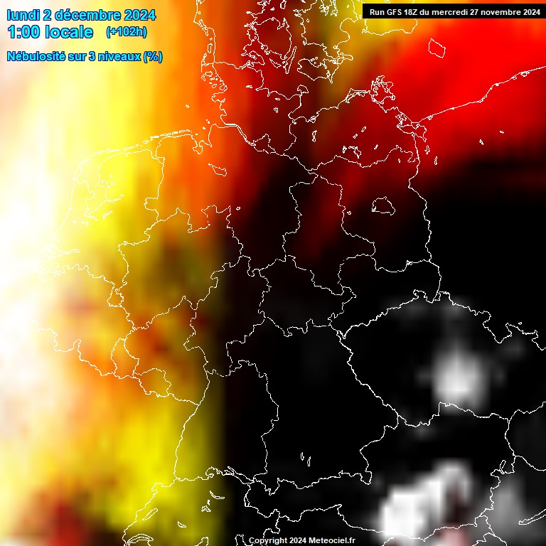 Modele GFS - Carte prvisions 