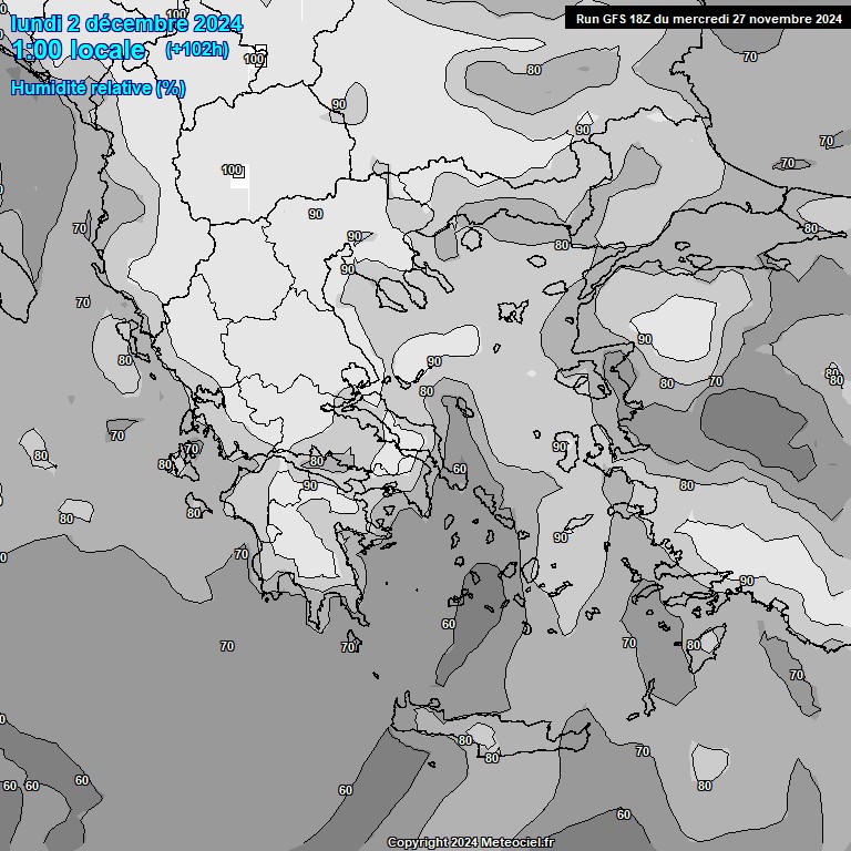 Modele GFS - Carte prvisions 