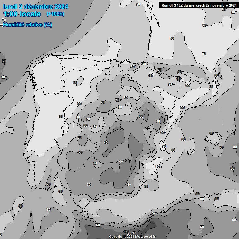 Modele GFS - Carte prvisions 