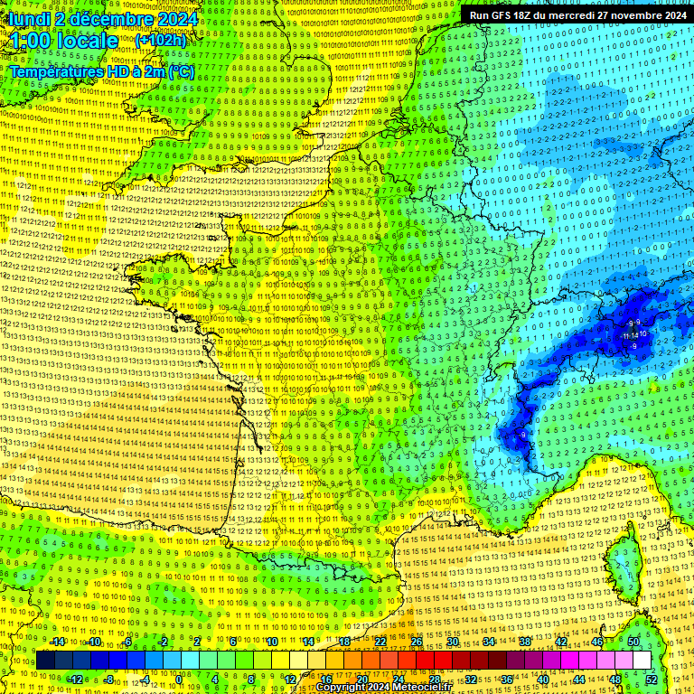 Modele GFS - Carte prvisions 