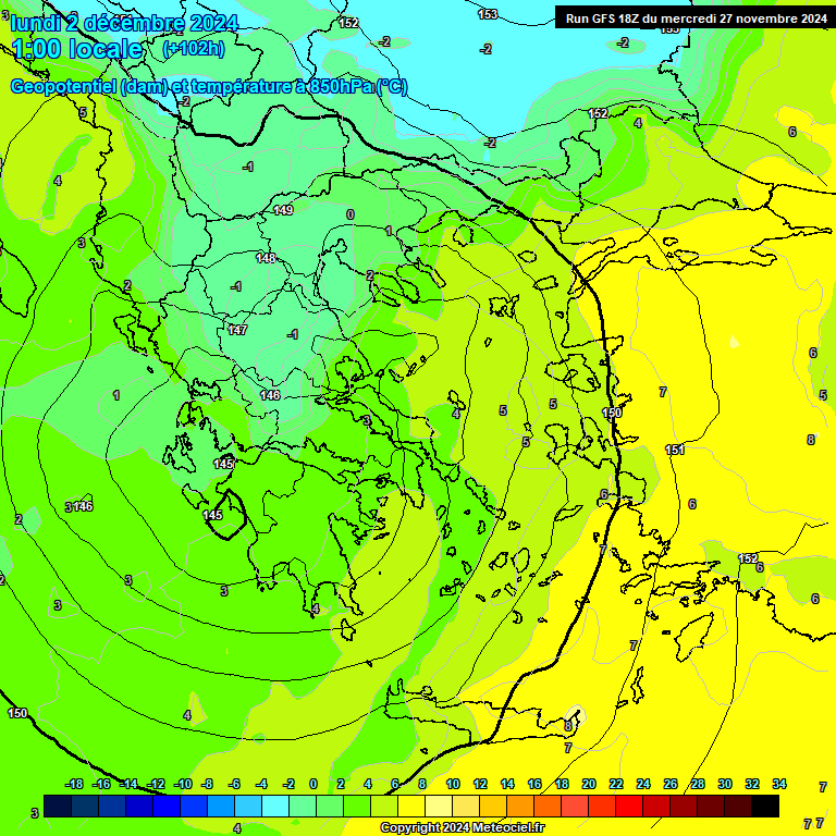 Modele GFS - Carte prvisions 